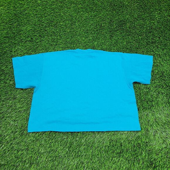 Vintage 80s Army Wife Cropped Shirt Womens XL 22x18 Blue - Picture 2 of 12